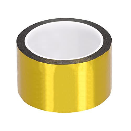 Rebower Metallisiertes Polyester Folien Band Dekoratives Klebeband Spiegel Klebe Band [für Zierleisten DIY Grafik Kunst Zubehör] - 1.97" x 55 Yards/Goldton / 1 Stk von Rebower