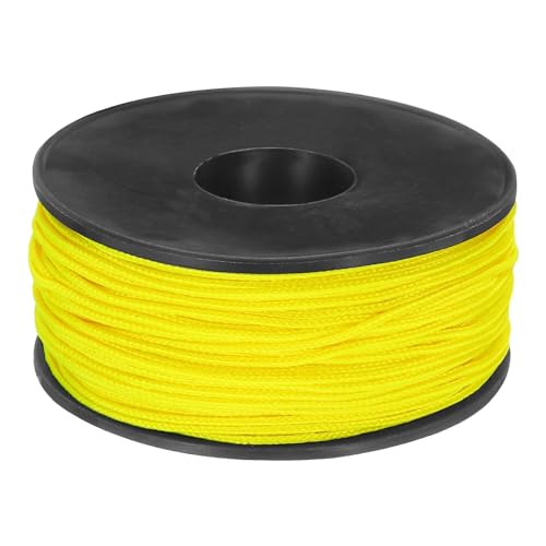 Rebower Micro Paracord 1,18 mm x 164 Fuß Seil 100 LB Polyester geflochtene Starke Schnurspule [für Wandern, Sport, Zelt, DIY-Projekt] - Zitronengelb von Rebower