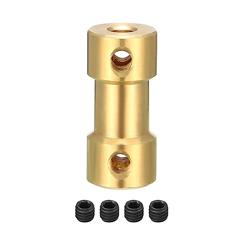 Rebower Starre Kupplung Kupfer Welle Kuppler Anschluss Motor Zubehör [für 3D-Drucker und Modell Boote]-2mm bis 3.17mm Bohrung L20 x D9/Gold von Rebower