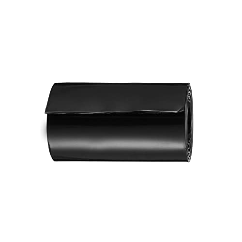 Rebower Wärme Schrumpf Schlauch Dünne PVC Batterie Folie [für Elektrische AA Selbstgemachte Batterie Packung] - 65mm Flach 2 M Lang/Schwarz / 1Stk von Rebower