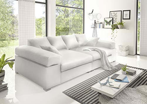 Reboz Big Sofa weiß grau beige braun schwarz Megasofa Kunstleder (Weiß) von Reboz
