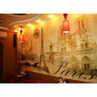Gold Vintage Paris - Selbstklebende Vinyltapete, Entfernbares, Klebriges Wandbild. Benutzerdefiniertes Format von Recallart