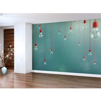 Lampen, Türkisfarbenes Himmel-Wandbild - Selbstklebende Vinyltapete, Aufkleber. Benutzerdefiniertes Format von Recallart
