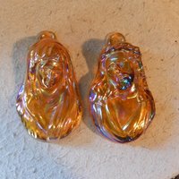 Paar 2 Ringelblumen Karneval Glas Madonna Jungfrau Maria Jesus Christus Wand Plakette Büste ~Versandkostenfrei von RecallingRelics