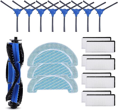 Ersatzteil-Zubehörset für Cecotec Conga 1090 1790 Saugroboter – 1 Hauptbürste, 8 HEPA-Filter, 8 Seitenbürsten, 3 Wischmopps – für Conga 1990 1099 1760 1970 von Recamania