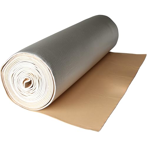1m² Heizkörper Dämmmatte Akkustik Dämmung Anti Dröhn Matte Bitumen-Ersatz 1x1 m thermisch mit Alu von Recambo