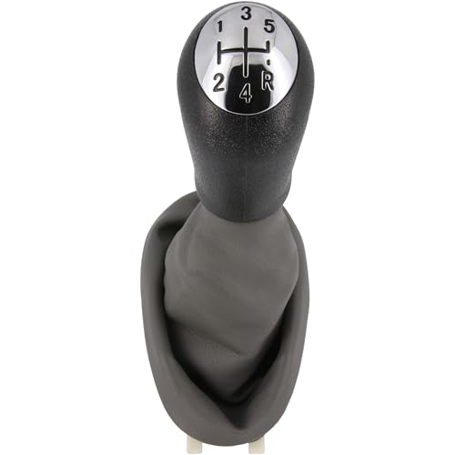 Schaltknauf + Schaltsack Set 5 Gang passend für Dacia Sandero I+II, 2008-2020, Plug & Play, Auto Schalthebel Schaltmanschette, mit Rahmen, grau Schaltknauf + Schaltsack Set 5 Gang passend für Dacia Sandero I+II, 2008-2020, Plug & Play, Auto Schalthebel Schaltmanschette, mit Rahmen, grau von Recambo