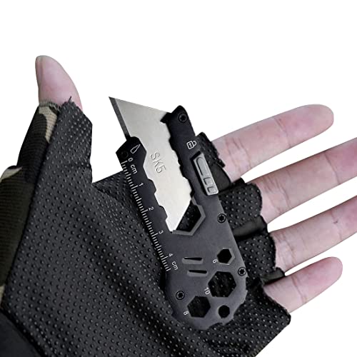 Reccisokz Herren Geschenk Multifunktionswerkzeug 1-Pack 8-in-1-Handwerkzeug Outdoor Camping tragbares Multifunktionsmesser-Set, verwendbarer Schraubenschlüssel, Lineal, Gravur, Flaschenöffner usw. von Reccisokz