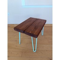 Couchtisch Beistelltisch Altholz Nussbaum Massiv Holz Bohlen Sofatisch von RechdachsDesign