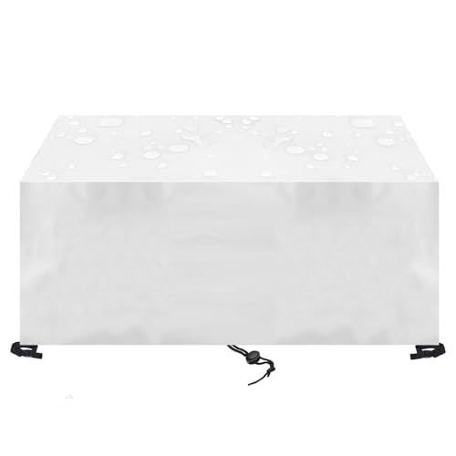 Abdeckung für Gartenmöbel,Schwerlast 420D Oxford Stoffmöbelabdeckung Regenschutz und Staubfest,verwendet für Außenstühle von Terrassentischen usw- Silver|| 130x100x85cm/51x39x33in von Rechteckig