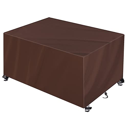 Rechteckig Abdeckung Gartenmöbel,420D Oxford Stoff Atmungsaktiv Wasserdicht Winddicht Schutzhülle Gartentische und Möbelsets,für den Außenbereich-Brown|| 120x120x85cm von Rechteckig