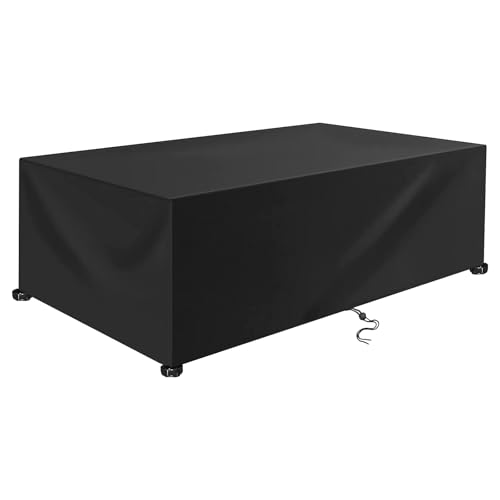 Rechteckig Abdeckung für Gartenmöbel, wasserdichte Schutzhülle 420D Oxford Gewebe UV-Beständiges Abdeckplane für Gartentische und Möbelsets-Black|| 60x60x60cm/24x24x24in von Rechteckig