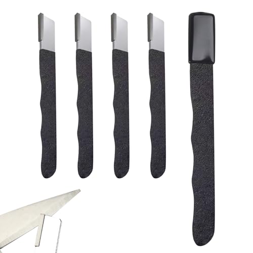 4 Stück Tragbarer Schnellschärfer – Rasenmäher-Schärfer für Stumpfe Klingen, Mehrzweck-Gartenwerkzeugschärfer, Mini Küchenmesserschärfer, Handgerät für Garten und Außenbereich (Schwarz) von Recitem