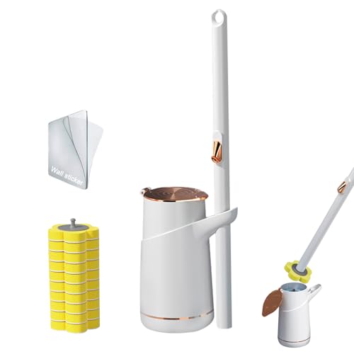 10 Toilettenbürstenköpfen Einmalgebrauch Toilettenbürste,WC Bürsten & Halter,Einweg-Toilettenbürsten-Set mit Wandhalterung Einweg-Toilettenreinigungssystem (Zitronengeschmack Paket) von Recitem