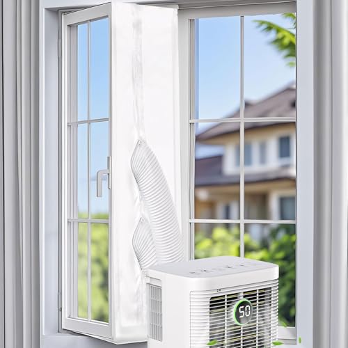 400CM Fensterabdichtung für Mobile Klimageräte | Mobile Klimaanlage Fensterabdichtung | Hot Air Stop zum Anbringen an Fenster Klimaanlage abdichtung | Keine Bohrlöcher erforderlich (400CM) von Recitem