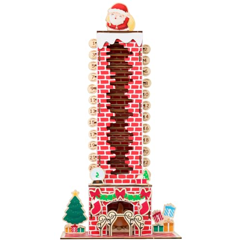 2025 Adventskalender Holz | Weihnachtsdeko | Wiederverwendbarer Adventskalender zum Befüllen Holz | Tischdekoration für die festliche Countdown-Zeit von Recitem