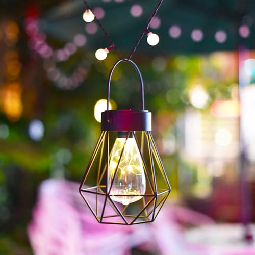 Laternen Solarlampen für Außen Hängend - Wetterfeste Metallrahmen Solarlampe für Garten, Balkon, Terrasse - LED Solarleuchten Outdoor Gartendeko, Solar Lampions (Stil A) von Recitem