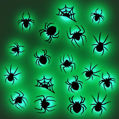 Recitem 3D Fledermaus Spinne LED Nachtlicht Schwarz PVC Halloween Beleuchtung Für Fenster Party Dekoration (B) von Recitem