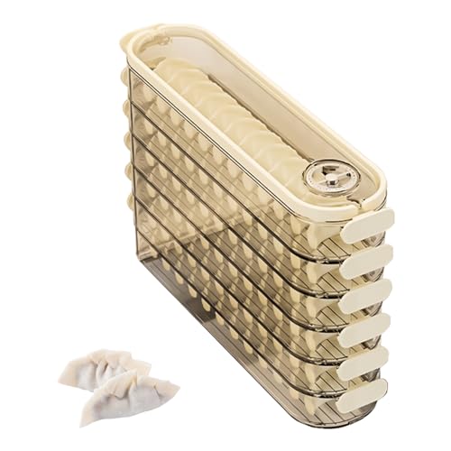 Recitem Frischhaltedosen Dumpling Organizer,5/6 Lagig Knödel AufbewahrungsboxTransparent Frischhaltebox für Küche und Kühlschrank Aufbewahrungsbox Servierplatte Käseglocke (6 Lagig) von Recitem