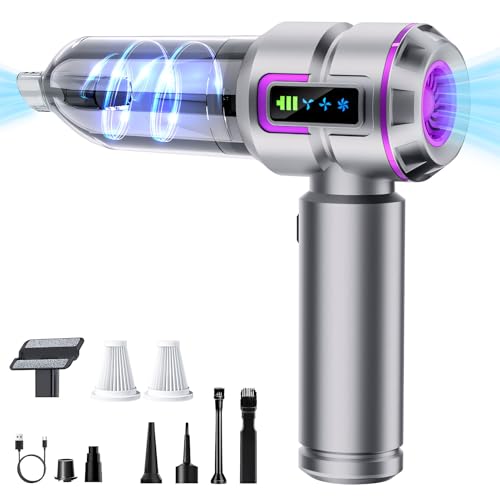 Recitem Handstaubsauger 16000Pa – Kabelloser Mini Akku Staubsauger 4-in-1 für Auto, Küche, Büro, Tierhaare & Sofa – 6000mAh, 3-Gang Elektrisch Staubgebläse (Stil 1) von Recitem