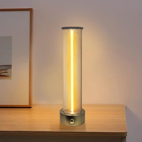Recitem LED Tischlampe Schreibtischlampe, Kabellose Tischlampen, wiederaufladbare LED Tischleuchte, dimmbar mit 3 Stufen, USB Ladeanschluss, für Gaming, Heimbüro, Schlafzimmer (5 * 5 * 21CM) von Recitem