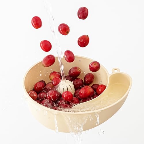 Recitem Obst Waschschüssel Rotierendes Küchensieb Mit Filter Für Küche Spüle Drainer Effizientes Design (B) von Recitem