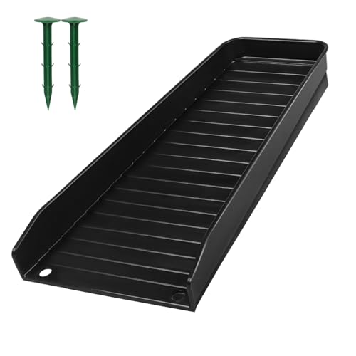 Recitem Regenrinnen-Fallrohr-Spritzblöcke,DachrinnenFallauslauf Verlängerungen RegenrinnenFallauslauf,Fallauslauf Umsteller Abflussrinne Spritzschutz für Zementboden Rasen Boden (1 Schwarz) von Recitem