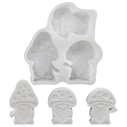 Recitem Silikonform Pilz Gießform Für Kerzen DIY Basteln Handwerkliche Gipsformen Mit 3D-Detailstruktur Für Kerzenwachs Gips Seifen Und Resin Kunstprojekte von Recitem