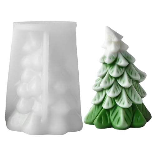 Recitem Weihnachtsbaum Silikonform Kerzengießform 3D Wiederverwendbar Für Weihnachtsdekoration DIY Kerzen Bastelset Handwerk Geschenkset (B) von Recitem