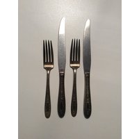 Set Von Zwei Gabeln Und Messer Monarch Platte National Silber Unternehmen 1930 von ReclaimYouth