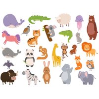 Dschungel Tiere Wandaufkleber Löwe Tiger Kinder Wandtatto Abnehmbare Sticker Für Kinderzimmer, Schlafzimmer Und Wohnzimmer von RecognisePrint