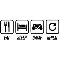 Eat Sleep Game Repeat Gamer Wandtattoo Art Decor Sticker Vinyl Wandsticker Für Kinder Jugendliche Spielzimmer Spielräume von RecognisePrint