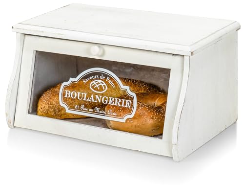 Red Co. Brotbox aus Gummibaumholz, mit Acryl-Vorderseite und Knauf, 35,6 x 17,8 cm, Weiß Red Co. Brotbox aus Gummibaumholz, mit Acryl-Vorderseite und Knauf, 35,6 x 17,8 cm, Weiß von Red Co.