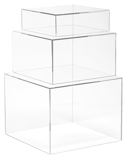 Red Co. Set mit 3 kristallklaren Acrylwürfeln, stapelbare Abstandshalter mit hohlen Böden, transparent von Red Co.