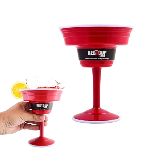 Red Cup Living Wiederverwendbare Margarita-Becher – 425 ml – Margarita-Gläser aus Kunststoff – spülmaschinenfest – perfekt für Terrassenpartys, Grillabende und Camping von Red Cup Living