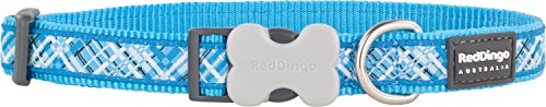 Red Dingo DC-FN-TQ-25 Flanno Dog Collar, Large, Turquoise von Red Dingo