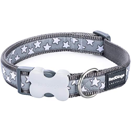 Red Dingo White Star on Grey Hundehalsband, 15 mm x 24-36 cm, Einheitsgröße, S von Red Dingo