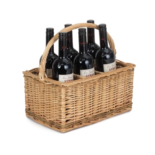 6 Flasche Gedämpfte Wicker 2 Tone Flaschenträger von Red Hamper