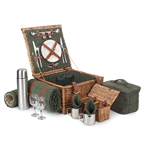 Red Hamper FH122 Picknickkorb aus Weidengeflecht, für 2 Personen, Grün von Red Hamper