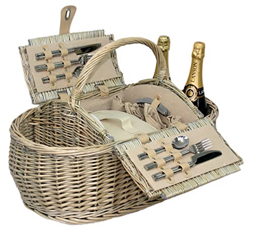 Red Hamper FH030 Picknickkorb für 4 Personen, Braun, 27 x 59 x 29 cm von Red Hamper