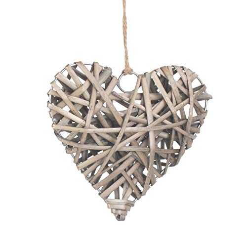 Red Hamper Kleines antikes Korbgeflecht-Herz, 15 x 4 x 15 cm (H x B x T). von Red Hamper