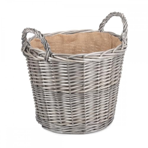 ladybirdhome Large Antique Wash Finish Wicker gefüttert Log Körbe von Red Hamper