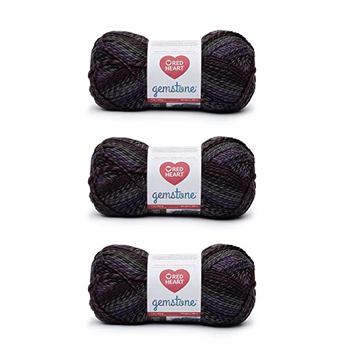 Red Heart Edelstein Ametrin Garn – 3 Packungen mit 200 g – Acryl – 5 sperrig – 300 Meter – Stricken, Häkeln und Basteln von Red Heart