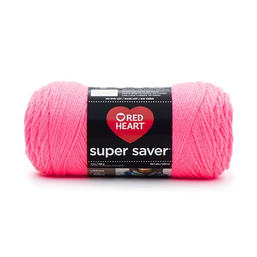 Red Heart Super Saver Garn, acryl, Einfarbig – Pretty N Pink, 11.67 x 27.4 x 11.67 cm, 333 von Red Heart