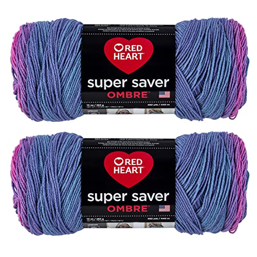 Red Heart Super Saver Jumbo-Garn, 2er-Pack, Sweet Treat Ombre, 2 Stück von Red Heart