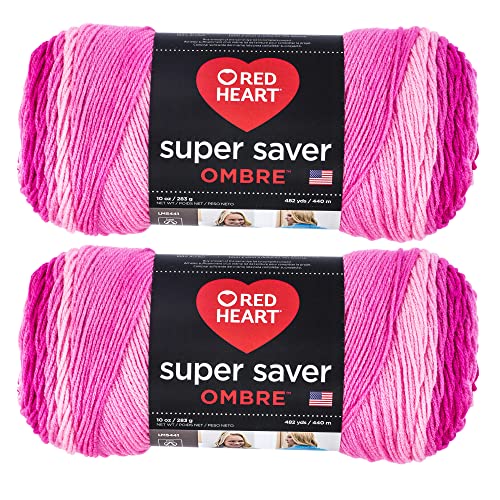 Red Heart Super Saver Jumbo-Garn, 2er-Pack, Jazzy Ombre, 2 Stück von Red Heart