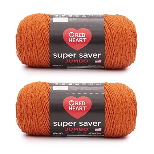 Red Heart Super Saver Jumbo-Karottengarn, 396 g, Acryl, 4 mittelgroße (Kammgarn) – 744 Meter – Stricken/Häkeln von Red Heart