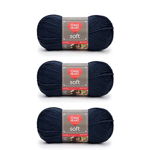 Red Heart Weiches Garn, 3er-Pack, Marineblau, 3 Stück von Red Heart