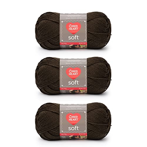 Red Heart Weiches Schokoladengarn – 3 Stück 141 g – Acryl – 4 Medium (Kammgarn) – 220 Meter – Stricken, Häkeln und Basteln von Red Heart