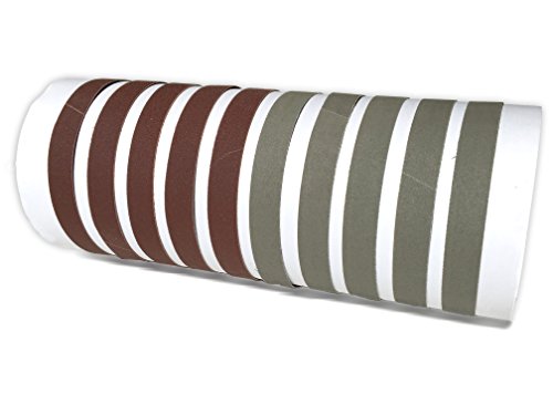 3/4" x 30,5 cm grob P80 Körnung / Medium P320 Körnung / feine P800 Körnung / Ultra feine P5000 Körnung Messerschärfer Schleifbänder, 10er Pack Sortiment (kompatibel mit Work Sharp Ken Zwiebel) von Red Label Abrasives